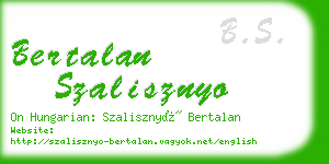 bertalan szalisznyo business card